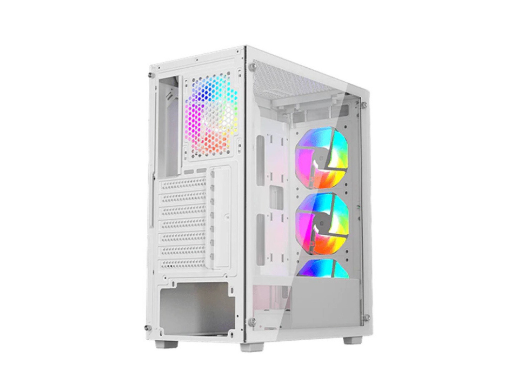 Twisted Minds 03 Apex Mid Tower Case with 3 RGB Fans - White | Qatar Twisted Minds 03 Apex Mid Tower Case with 3 RGB Fans - White | Qatar